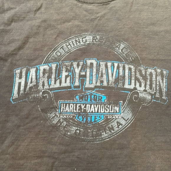 VINTAGE WELL WORN HD VOIGT HARLEY DAVIDSON ALBERTA CANADA COTTON T-SHIRT UNISEX - Picture 3 of 11